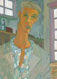 Michael Burns, Untitled - Self Portrait, oil on wood board