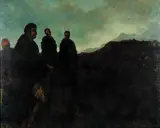 Michael Burns, Untitled - Dark Five Men, oil on canvas