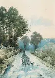 William Cantwell, Evening Glow, 1894, watercolour on paper