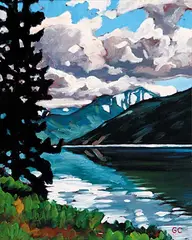Glenn Clark, Kootenay Lake, 2008, oil on wood board