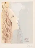 Untitled - Woman and Royal Figure #E.A. by Salvador Dalí, colour lithograph on paper, sold Nov 2009