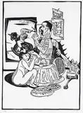 Ivan Eyre, Chez #14/25, wood block on paper