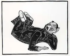 Ivan Eyre, Dreamer #7/25, wood block on paper