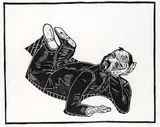Ivan Eyre, Dreamer #7/25, wood block on paper