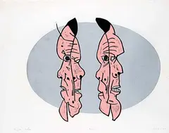 Ivan Eyre, Profiles Silver #3/25, 1969, colour wood block on paper