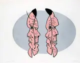 Ivan Eyre, Profiles Silver #3/25, 1969, colour wood block on paper