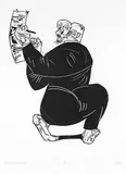 Ivan Eyre, Left Handed #8/25, wood block on paper