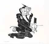 Ivan Eyre, White Collar #5/25, 1969, wood block on paper