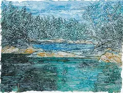 Doris Hryciuk, Pender Island, 1985, mixed media on paper
