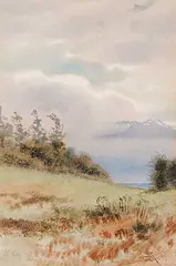 Samuel Maclure, Olympics from Beacon Hill, watercolour on paper