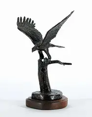 Elmer Schock, Untitled - Eagle #3/25, 1975, bronze sculpture
