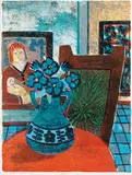 Interior Blue Vase #5/5 by John Harold Thomas Snow, colour lithograph on paper, sold Nov 2009