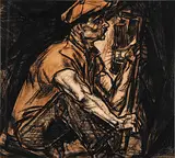 Jan Theodore Toorop, Untitled - The Mine Worker, 1915, colour lithograph on paper