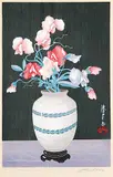 Yoshijuro Urushibara, Untitled - Sweet Peas, 1938, colour wood block on paper