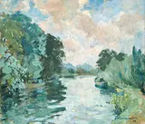 Edward Wesson, Untitled - Countryside River