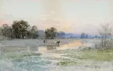 Frederic Marlett Bell-Smith, Untitled - Pastoral Sunset with Cows