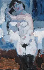 Bruno Bobak, Nude, oil on canvas board