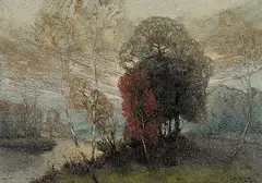 Joseph Archibald Browne, Untitled - Trees on the River, 1912, oil on canvas