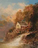 Otto Reinhold Jacobi, Water Mill, 1881, oil on canvas