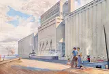 Walter J. Phillips, Untitled - Churchill Grain Terminal, 1937, watercolour on paper