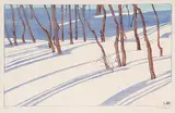 Walter J. Phillips, The Red River in Winter #112, 1927, colour wood block on paper