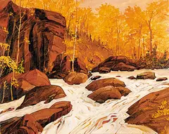 Jacques Poirier, Les Cascades, oil on canvas