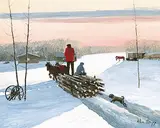 Allen Sapp, Coming Home with a Load, acrylic on canvas