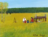 Stopping for Lunch by Allen Sapp, acrylic on canvas, sold Nov 2009