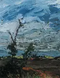 Lowrie Lyle Warrener, Untitled - Stormy June Day, 1923, oil on board