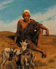 Frederick Goodall, Boy with Goats, 1878, oil on wood panel