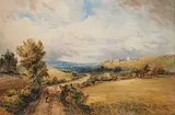 Edward Matthews, Arundel Castle, Vale of Arundel, Sussex, 1885, watercolour on paper
