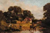 John Blake McDonald, Untitled - Sunday Picnic, oil on wood panel