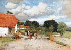 The Village Forge by Tom Scott, 1882, watercolour on paper, sold Nov 2009