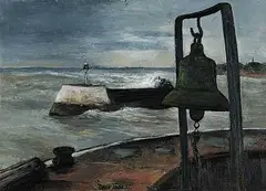 David Tindale, Bell on the Sea Wall. Arbroath, 1957, oil on board