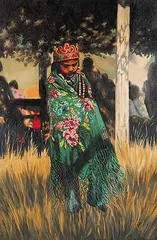 Geri Wood, Untitled - The Dance Bower, oil on wood board