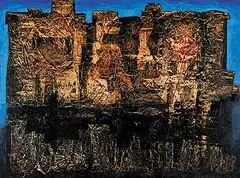 David Partridge, Rock Ruin II, 1960, mixed media on hard board