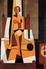 William Perehudoff, Orange Nude, 1952, oil on canvas