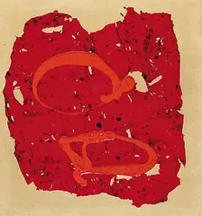 Mashel Alexander Teitelbaum, Cryptic Sign - Redon Red, 1970, oil on canvas