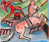 Fritz Brandtner, Circus, 1930, 1930, mixed media on paper
