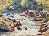 Frederick Henry Brigden, Rapids on the Credit River Near the Forks, watercolour on paper