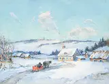Paul Archibald Octave Caron, L'ile d'Orleans From Montmorency, Quebec, watercolour on paper