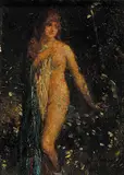 Frederick Sproston Challener, Untitled - A Modest Moment, oil on artist's board