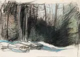 Frederick Simpson Coburn, Untitled - Log Pile Near Melbourne, coloured pencil on paper