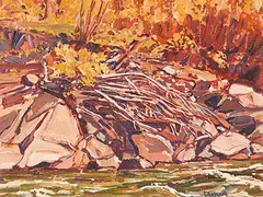 Fall Stream by William Duma, acrylic on canvas board, sold Nov 2009