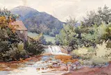 Robert Ford Gagen, Mill Stream, 1898, watercolour on paper