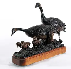 Joe Halko, Untitled - Geese and Goslings #12/24, bronze sculpture