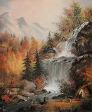 Alfred Worsley Holdstock, Muskoka Falls, pastel on paper