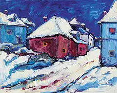 Nedjo Jovanetic, Winter in Greenwood, 1998, acrylic on canvas