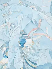 Irene Klar, Peacock Kimono '83 [Kaneda Sanno], 1982, watercolour on paper