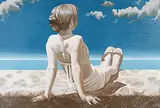 Marielouise Kreyes, Girl on the Beach No. 2, 1979, acrylic on canvas